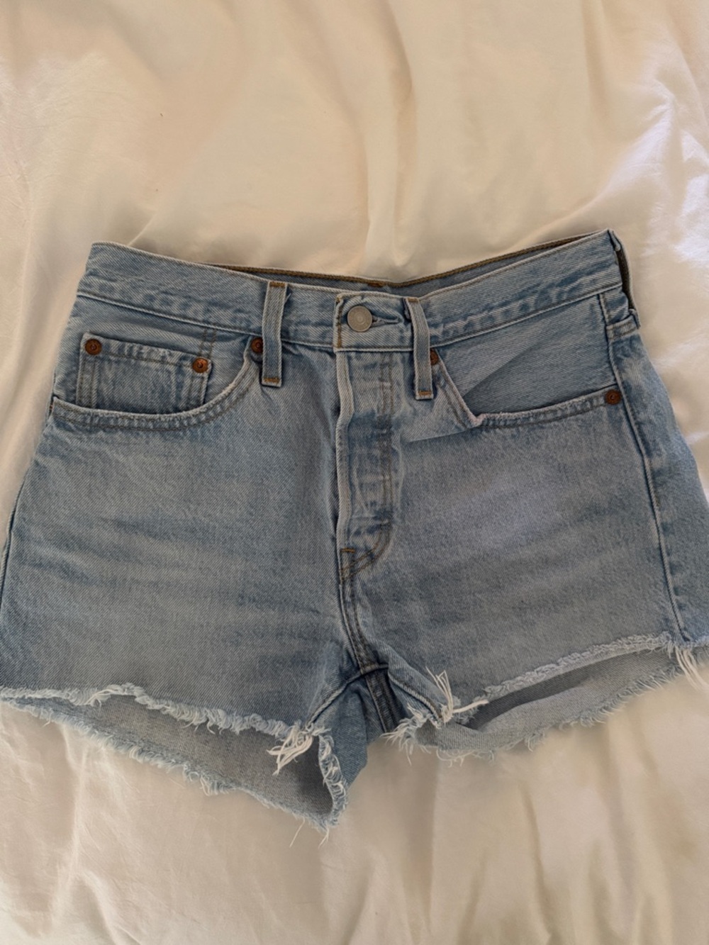 Levi's Light Wash Denim Cutoff Shorts
